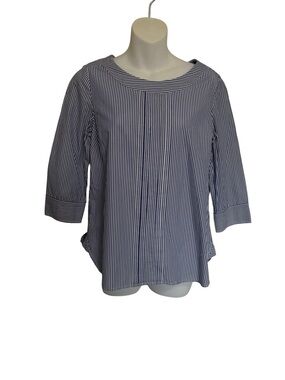 Vineyard Vines Navy and White Striped Boatneck Blouse